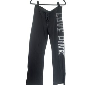 *** LISTING IS SOLD *** Y2K Victoria's Secret PINK Black Logo Sweatpants